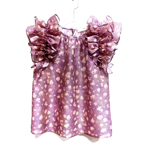 Ulla Johnson Manon Ruffled Short Sleeve Blouse / Top US2 NWOT - Picture 10 of 11